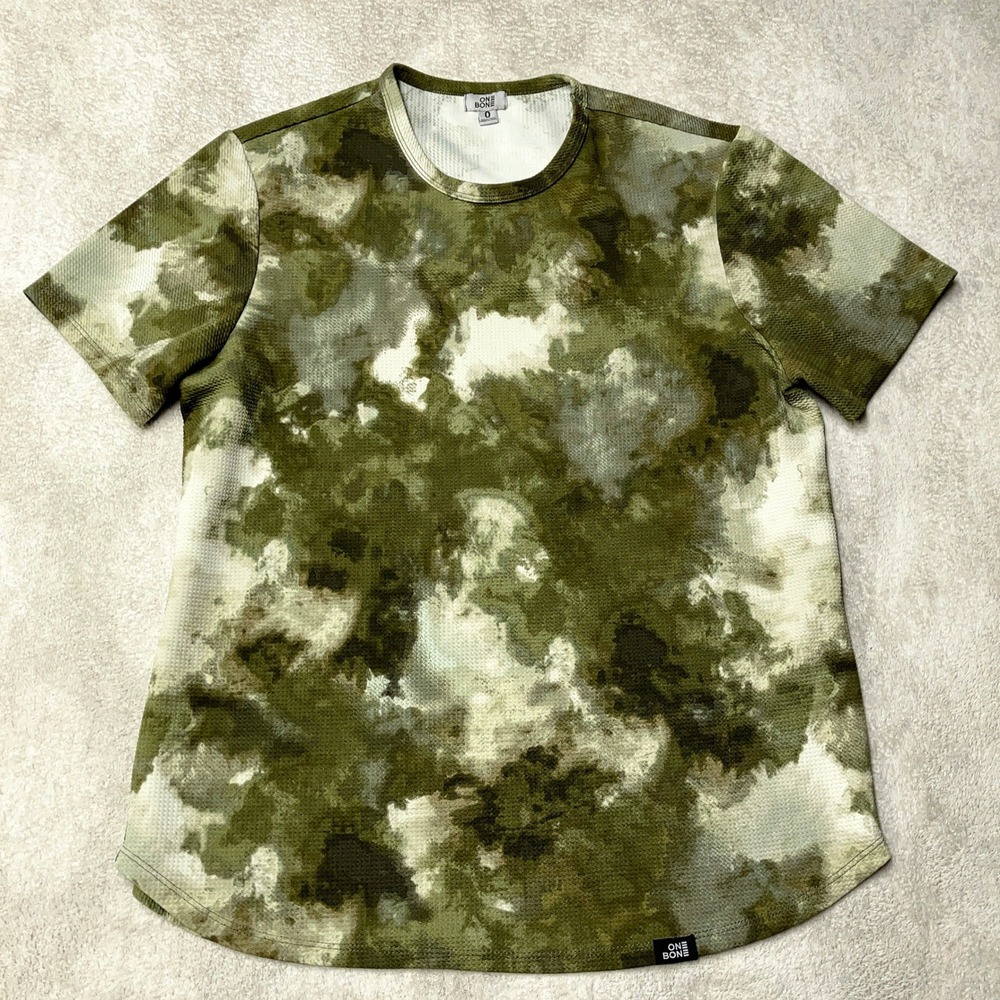 One Bone Waffle Knit T-Shirt Tie Dye Textured Made in Canada OB115 Men 0 / XL